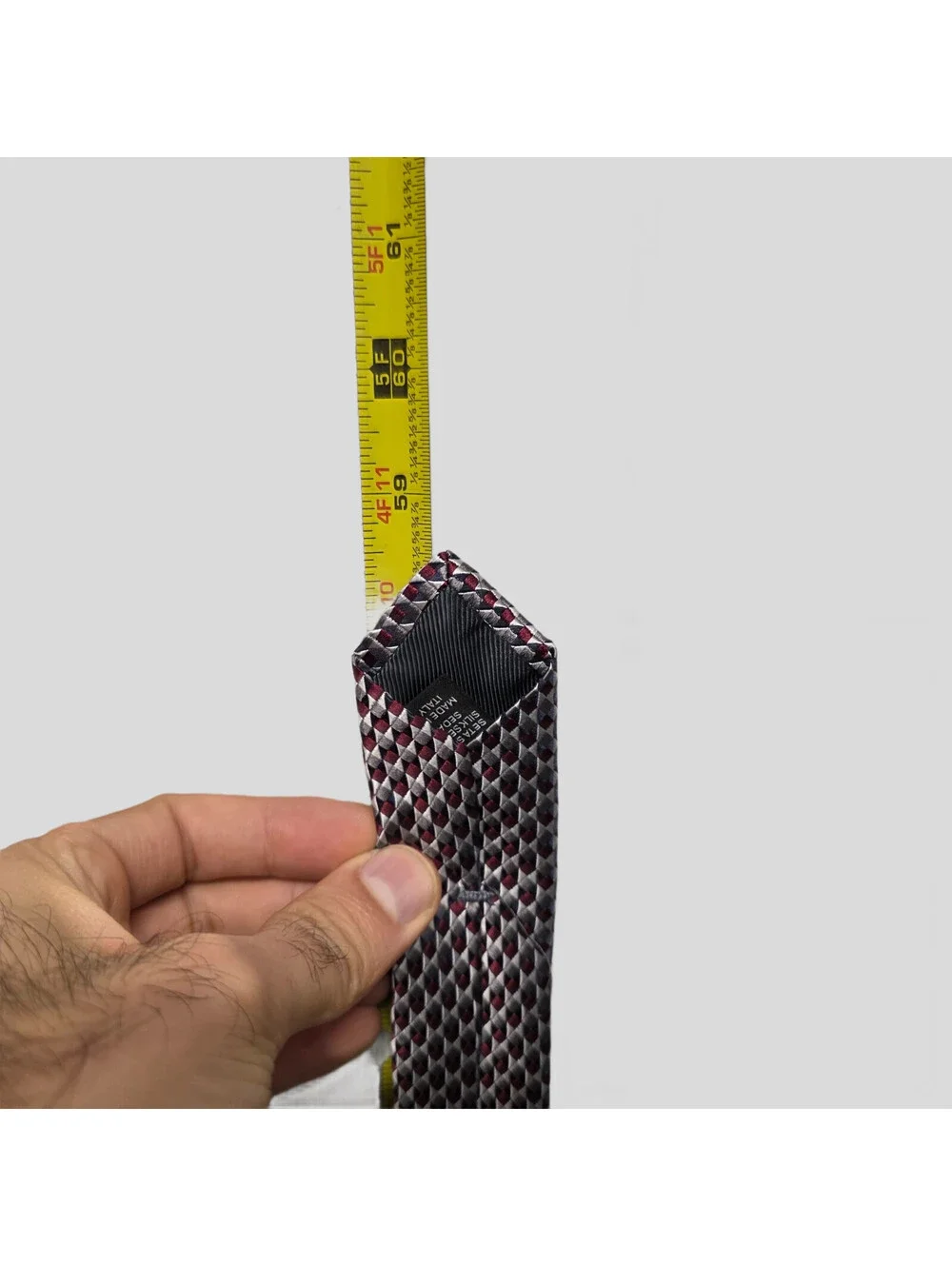 Ermenegildo Zegna Men's Silk Necktie Su Misura Long Woven Weave Striped 59x3.1/4